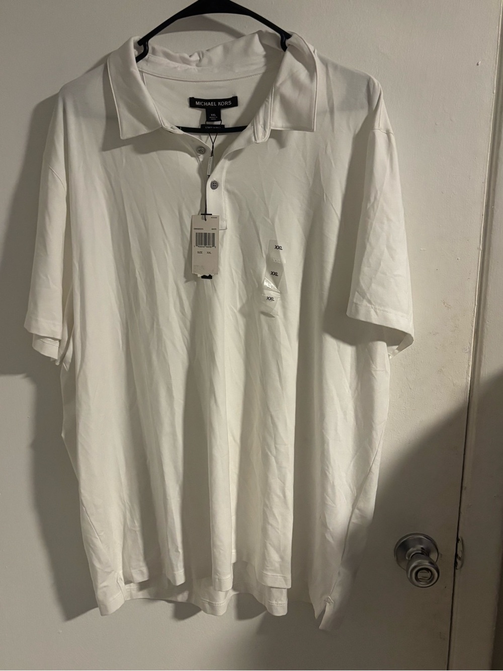 NWT Michael Kors Stretch Pima Polo Shirt White Mens XXL Short Sleeve
(1120)